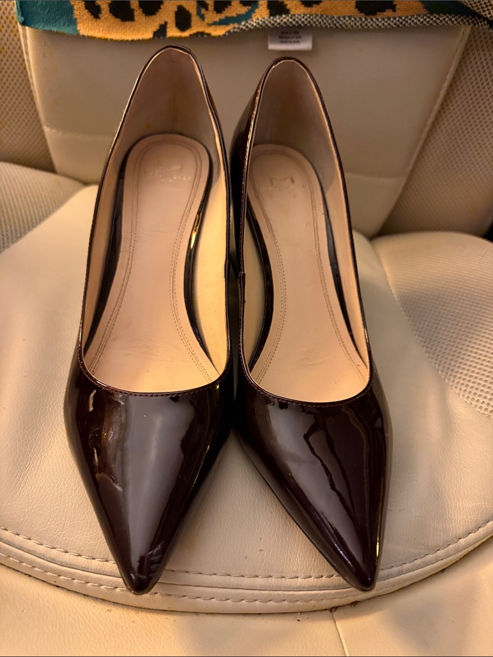 Marc Fisher Patent Pointed-Toe Pumps in Dark Burgundy